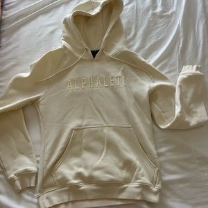 Women’s Alphalete cream/off white hoodie size small.